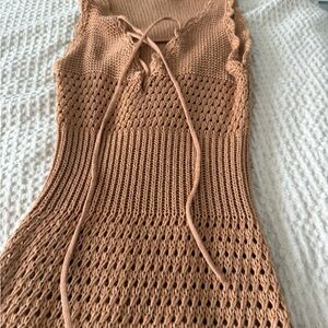 Elegant Tan Knit Dress